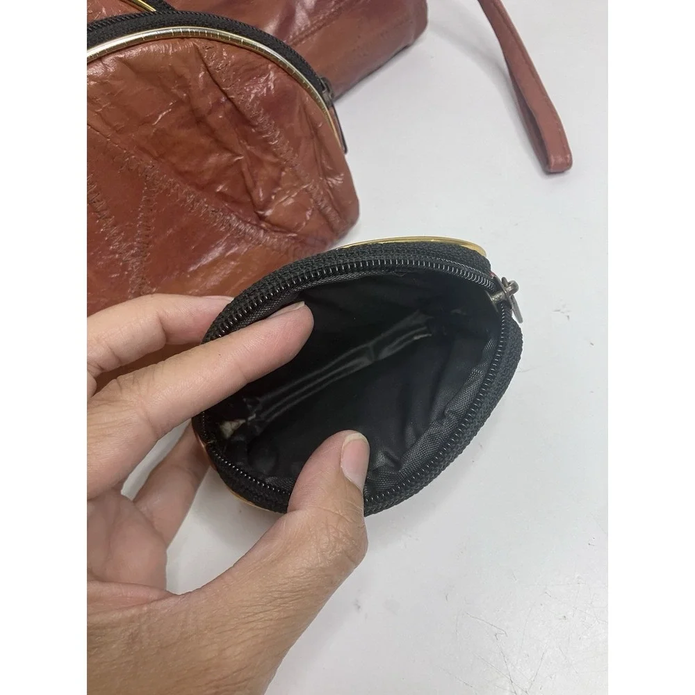 Vintage Nesting Set Of 5 Original Paris Design Brown Handbag Clutch Coin Purse